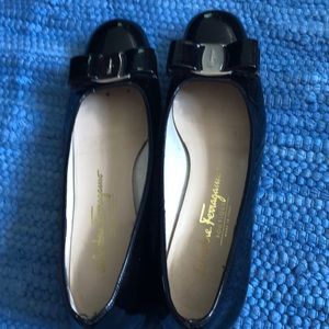 Salvatore Ferragamo  Black patent ballet flats